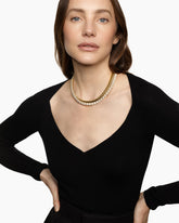 Crossover Trio Collar Necklace in 18K Yellow Gold with Diamonds, 16.5mm